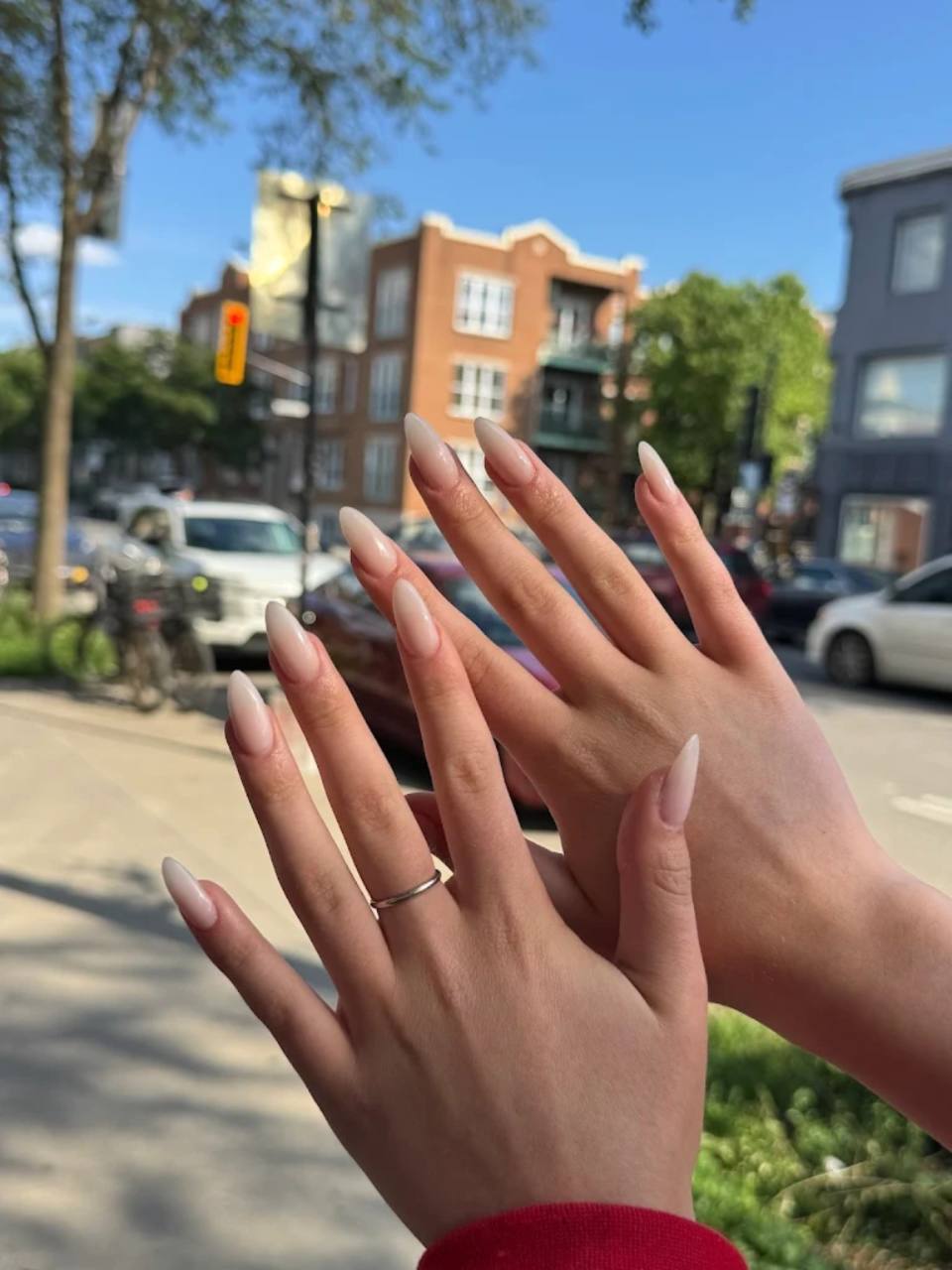 Natural nude biogel manicure.
